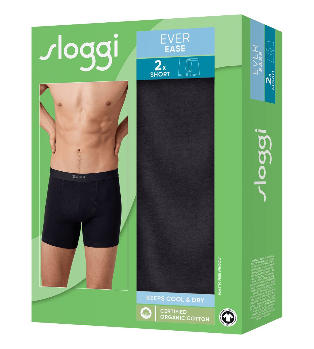 Sloggi - Ever Ease Short 2-pack - Black Boxershort Sloggi