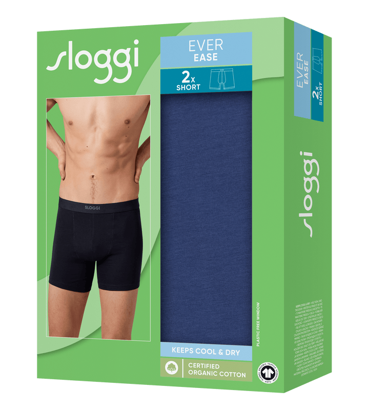 Sloggi - Ever Ease Short 2-pack - Indigo Boxershort Sloggi
