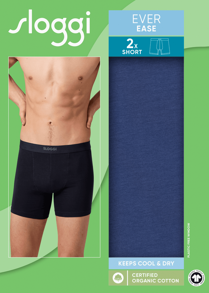 Sloggi - Ever Ease Short 2-pack - Indigo Boxershort Sloggi