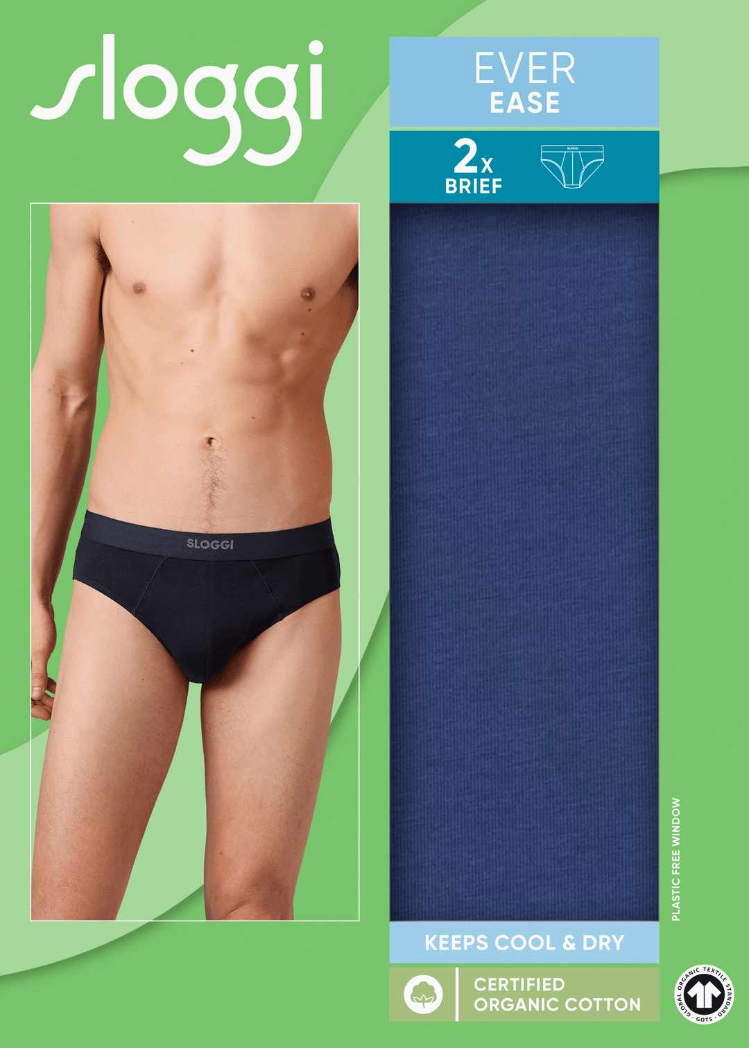 Sloggi - Ever Ease Brief 2-pack - Indigo Slip Sloggi