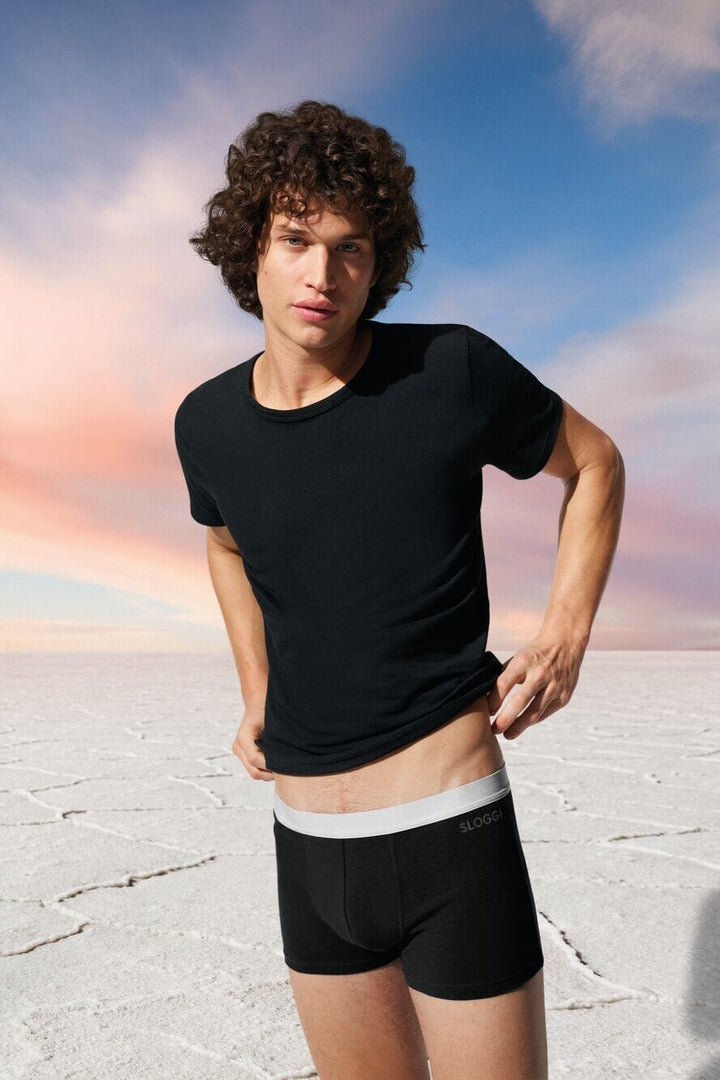 Sloggi - Men GO ABC 2.0 O-Neck 2-pack - Black Shirt Sloggi