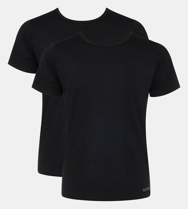 Sloggi - Men GO ABC 2.0 O-Neck 2-pack - Black Shirt Sloggi