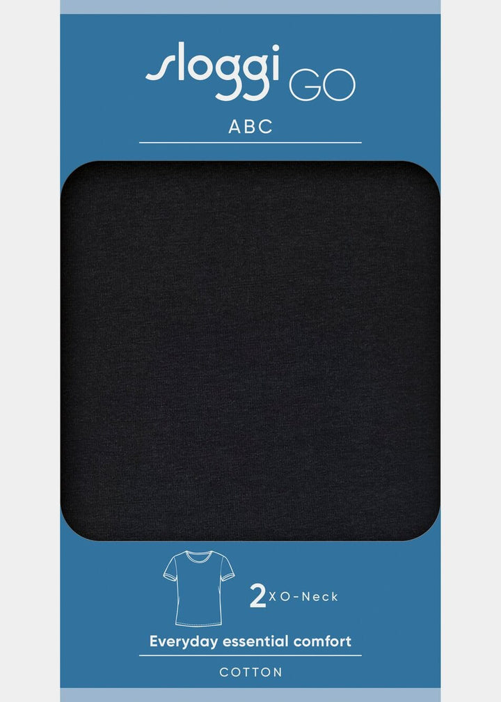 Sloggi - Men GO ABC 2.0 O-Neck 2-pack - Black Shirt Sloggi
