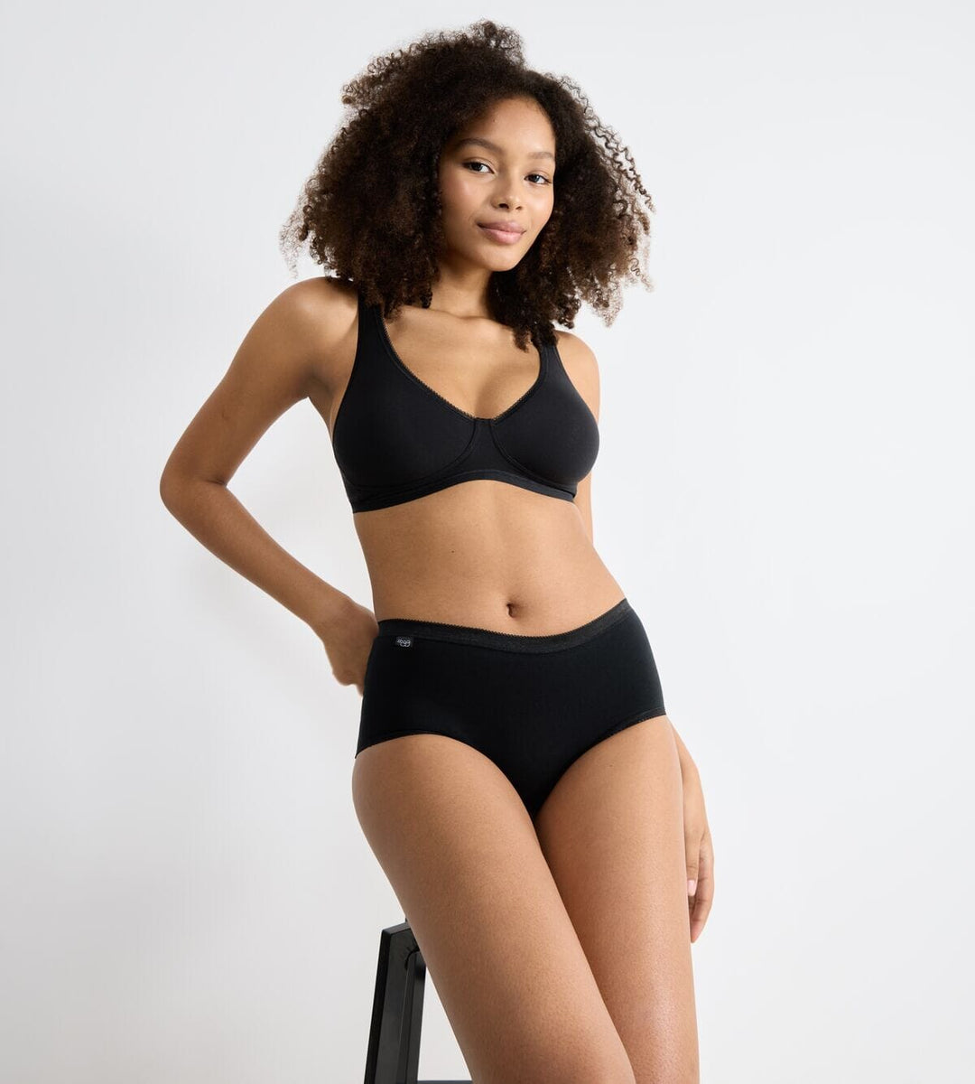 Sloggi - Basic+ Midi 4-pack - Black Slip Sloggi