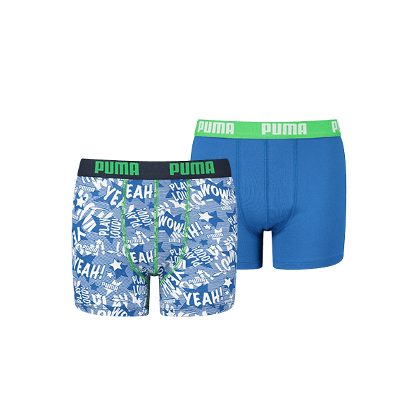 Puma - Kids Play Loud Print Boxer 2-pack - Blue Combo Boxershort Puma
