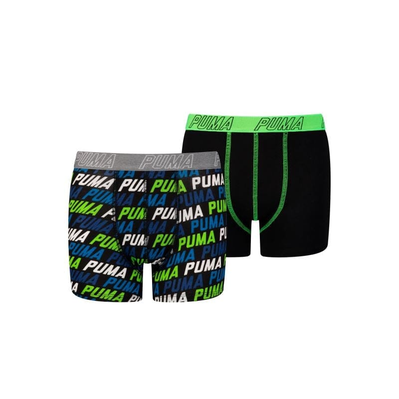 Puma - Kids Basic Repeat Logo Boxer 2-pack - Blue/ Green Boxershort Puma
