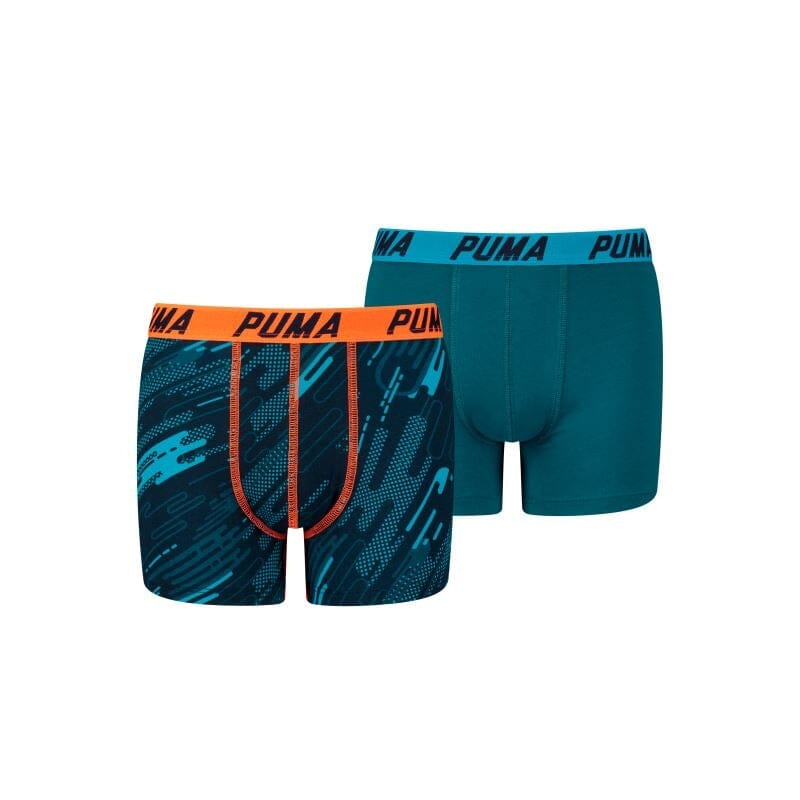 Puma - Kids Basic Hero Print Boxer 2-pack - Blue/ Orange Boxershort Puma