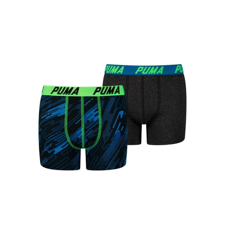 Puma - Kids Basic Hero Print Boxer 2-pack - Blue/ Green Boxershort Puma