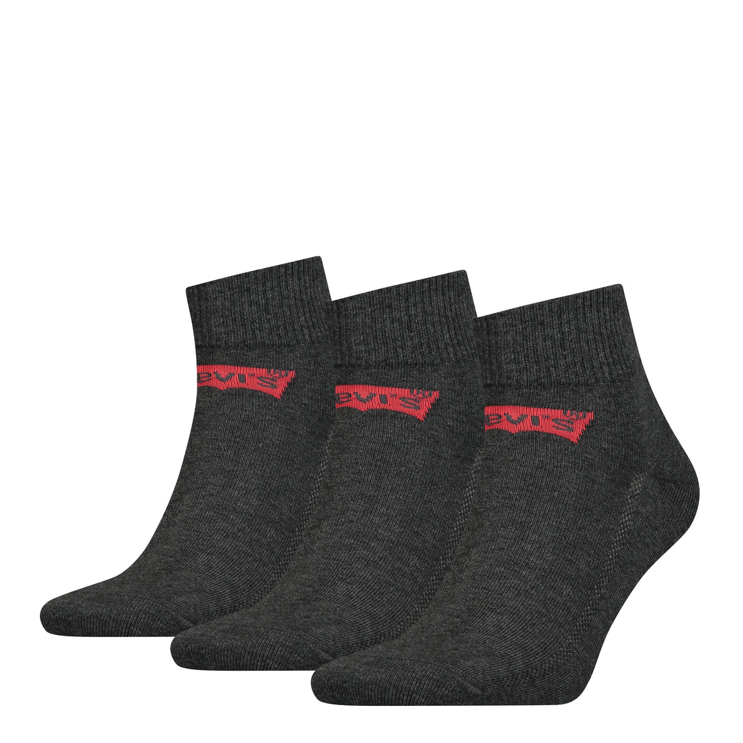 Levi's mid cut 2-pack Batwing - anthracite melange/ black Into Underwear Standaard Levis