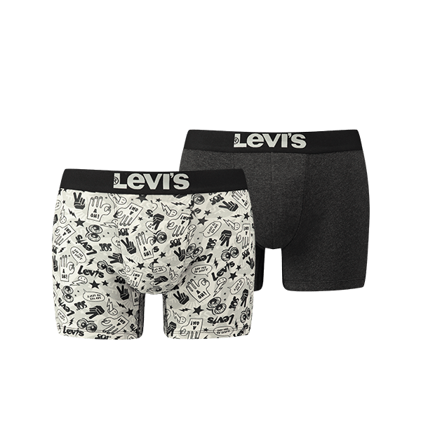 Levi's - 200SF Emoji Print 2-pack - Black/White Boxershort Levis