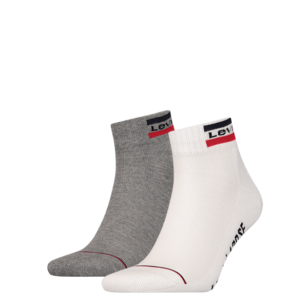 Levi's 120SF Mid Cut 2-pack Sokken - white/blue/red Into Underwear Standaard Levis
