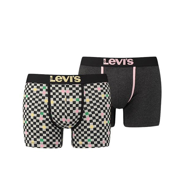 Levi's - 200SF Checkerboard Boxer 2-pack - Jet Black Boxershort Levis