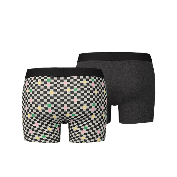 Levi's - 200SF Checkerboard Boxer 2-pack - Jet Black Boxershort Levis