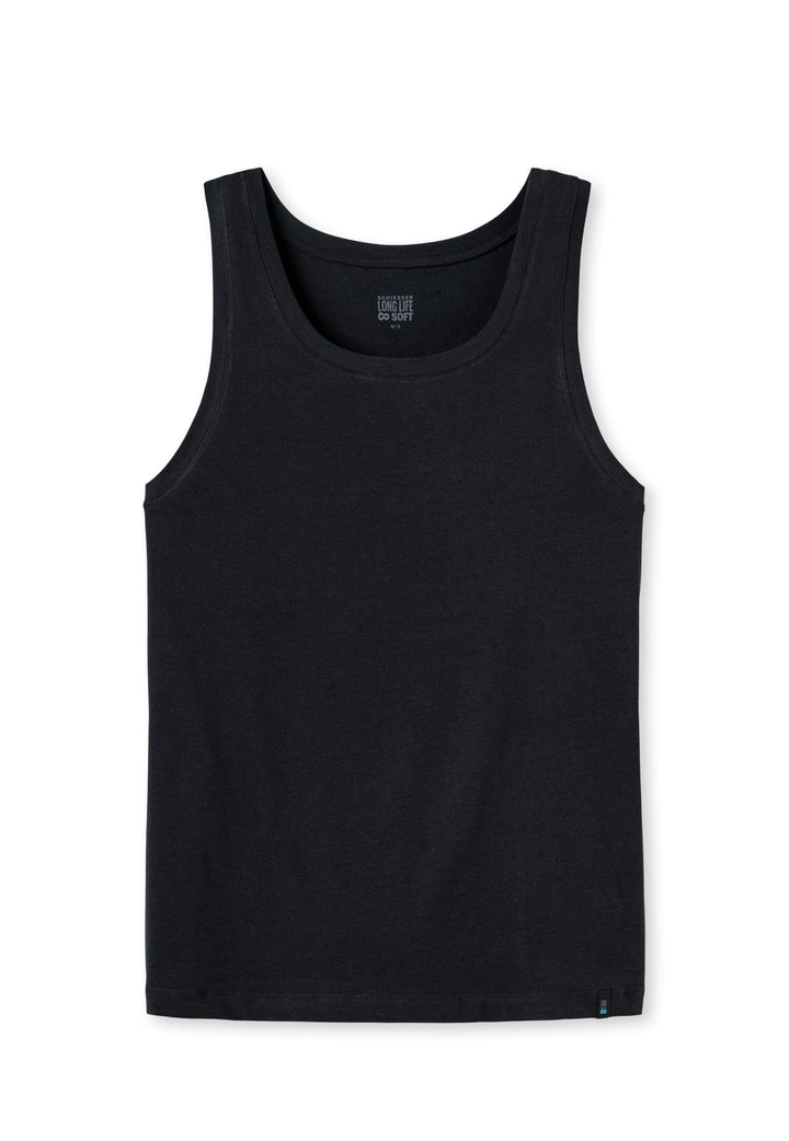 Schiesser - Long Life Soft Shirt - Blauw/ Zwart Hemd Schiesser