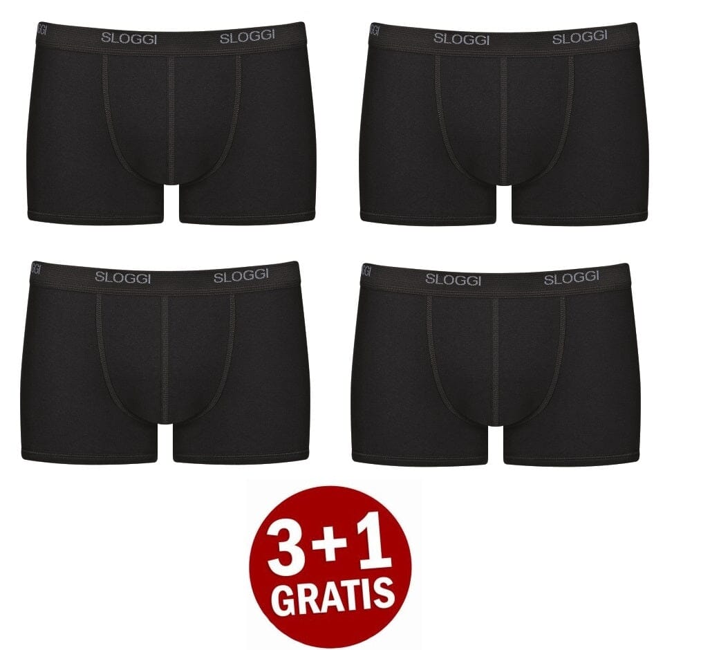 Sloggi - Basic Short 4-pack - Zwart Short Sloggi