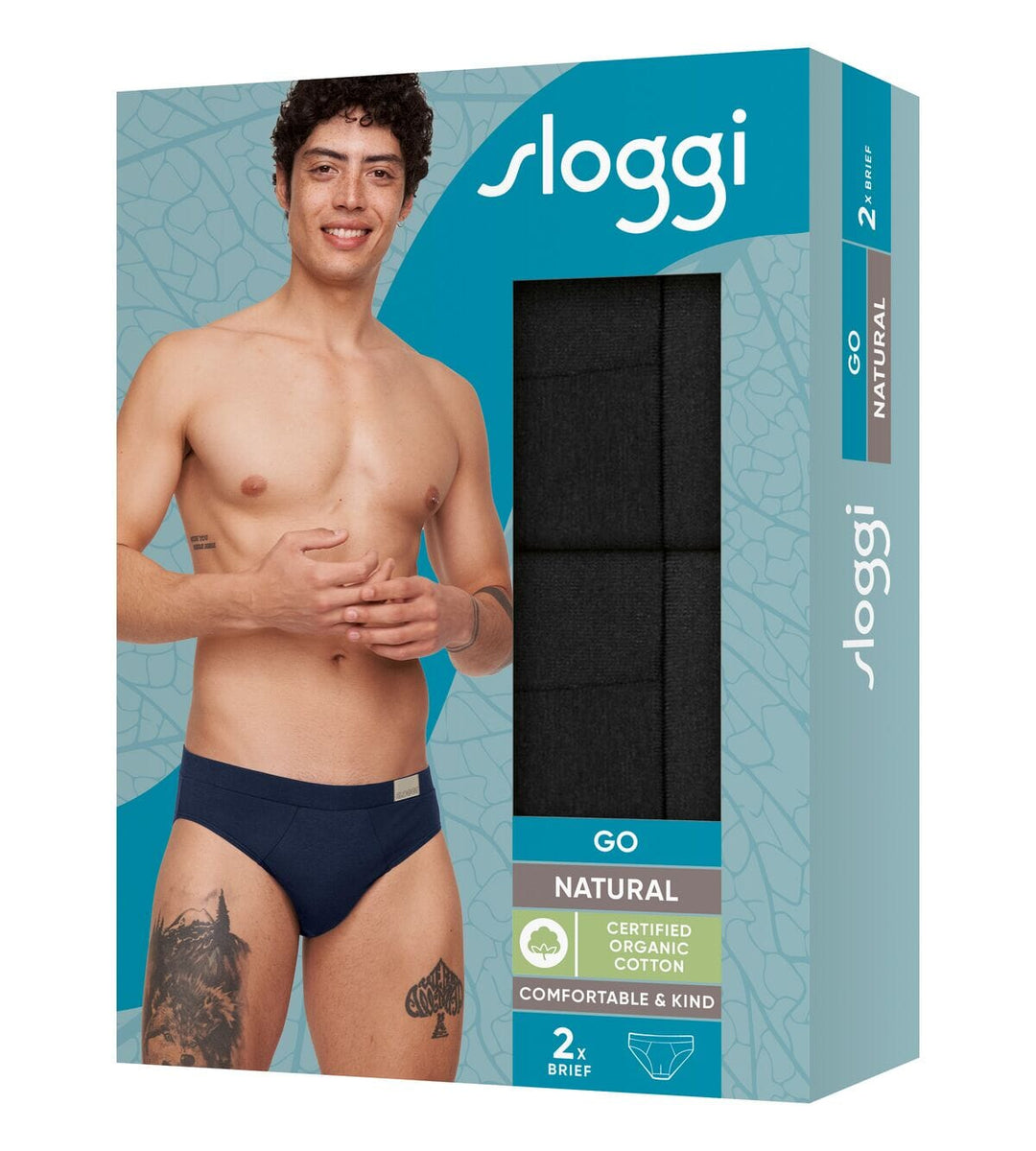 Sloggi - GO Natural Brief 2-pack - 0004 Black Slip Sloggi