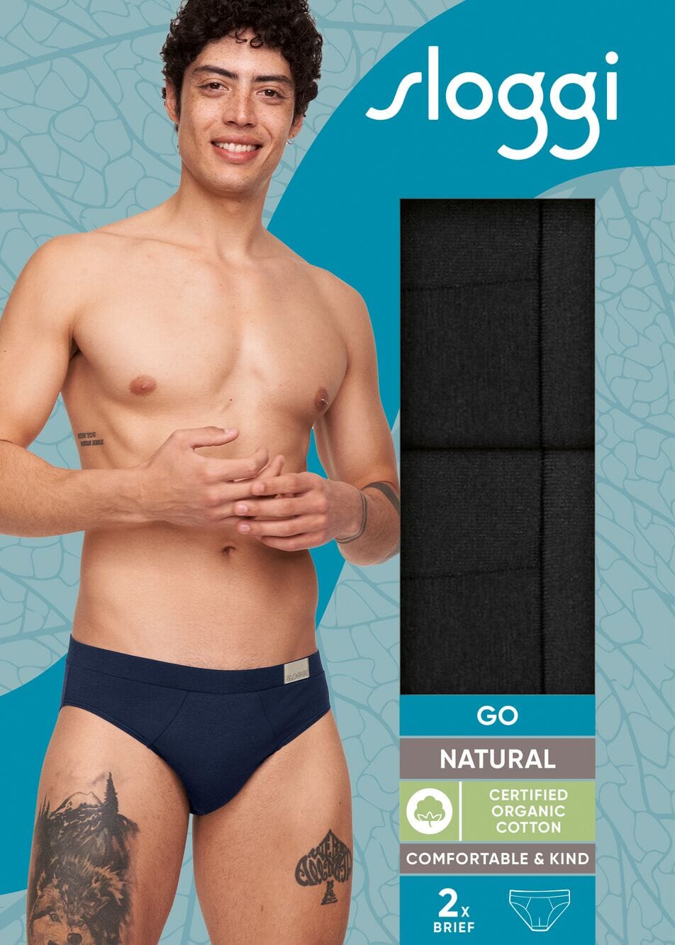 Sloggi - GO Natural Brief 2-pack - 0004 Black Slip Sloggi