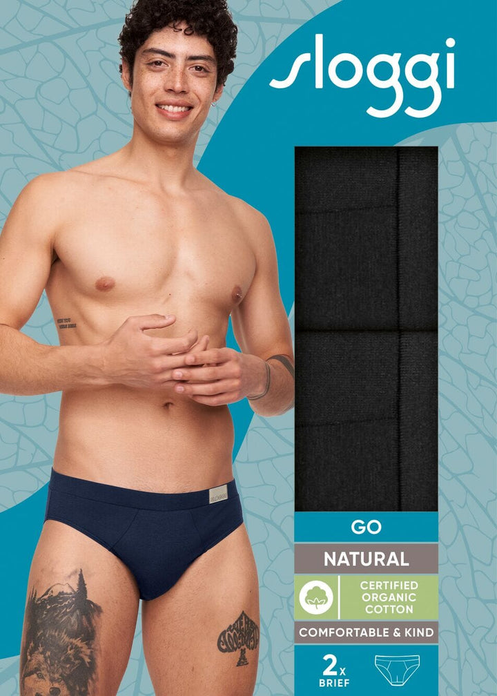 Sloggi - GO Natural Brief 2-pack - 0004 Black Slip Sloggi