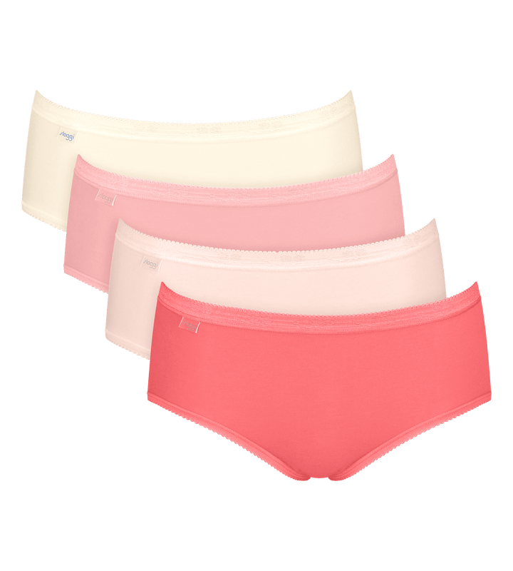 Sloggi - Basic+ Midi 4-pack - Multi-Colour M006 Red Slip Sloggi 