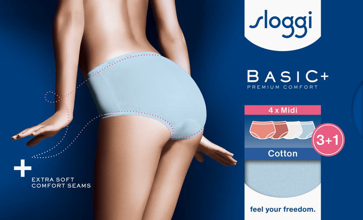 Sloggi - Basic+ Midi 4-pack - Multi-Colour V022 Slip Sloggi 