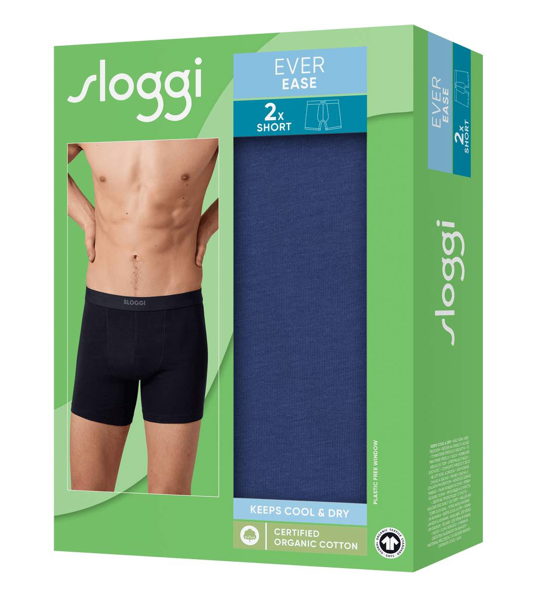 Sloggi - Ever Ease Short 2-pack - Indigo Boxershort Sloggi 