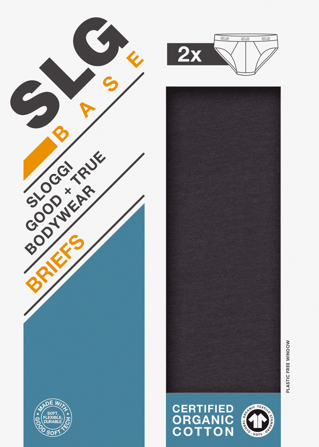 Sloggi - SLG Base Brief 2-pack - 3828 Charcoal Slip Sloggi 