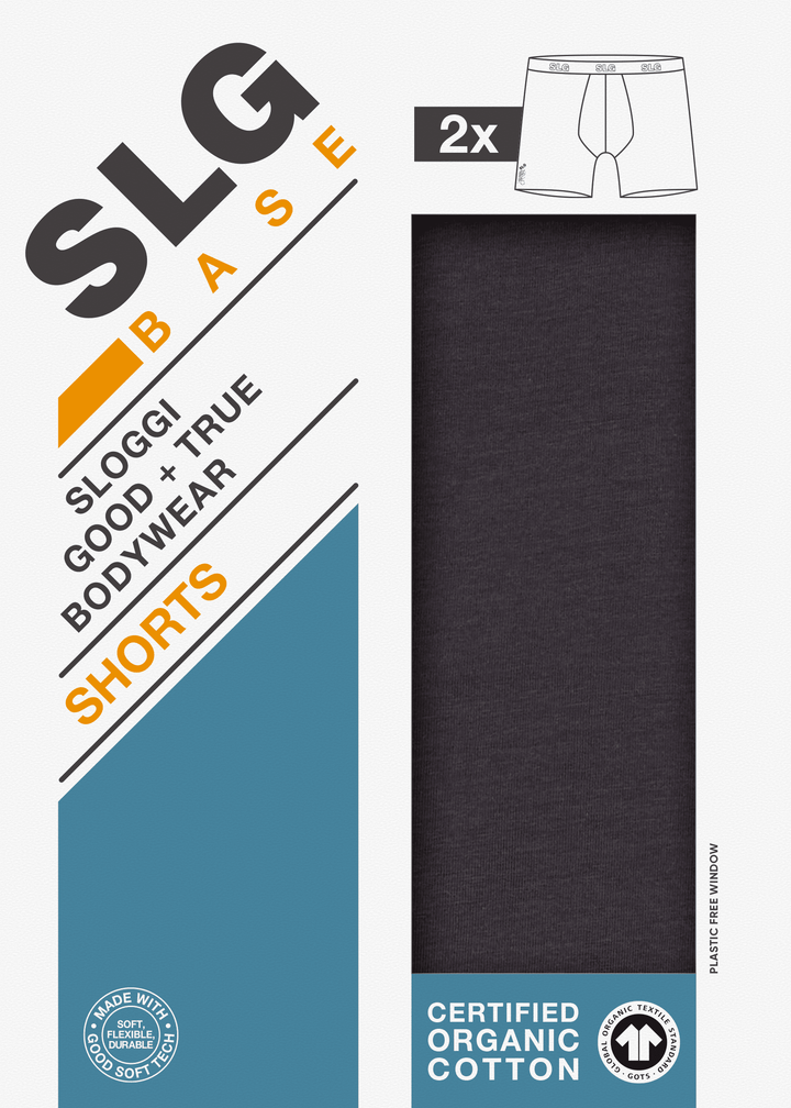 Sloggi - SLG Base Short 2-pack - 3828 Charcoal Boxershort Sloggi 