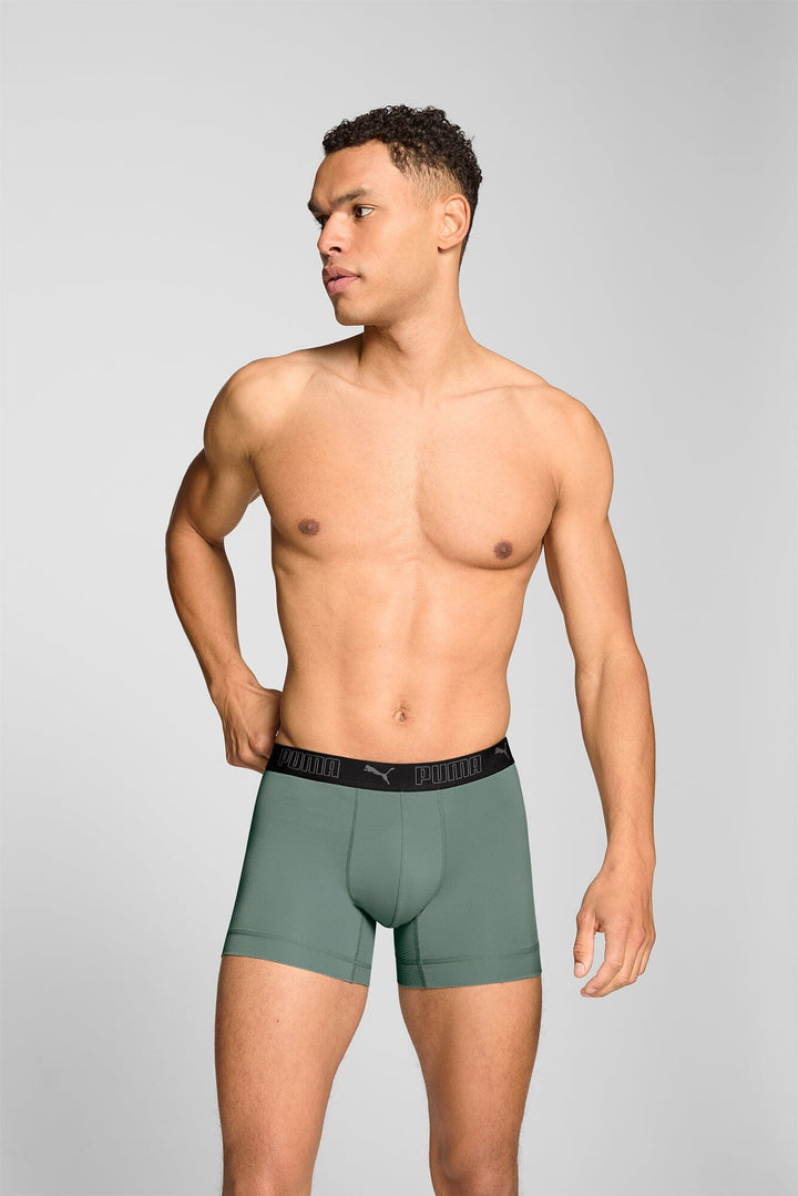 Puma - Sport Boxer 2-pack - Dark Sage/ Black Boxershort Puma 