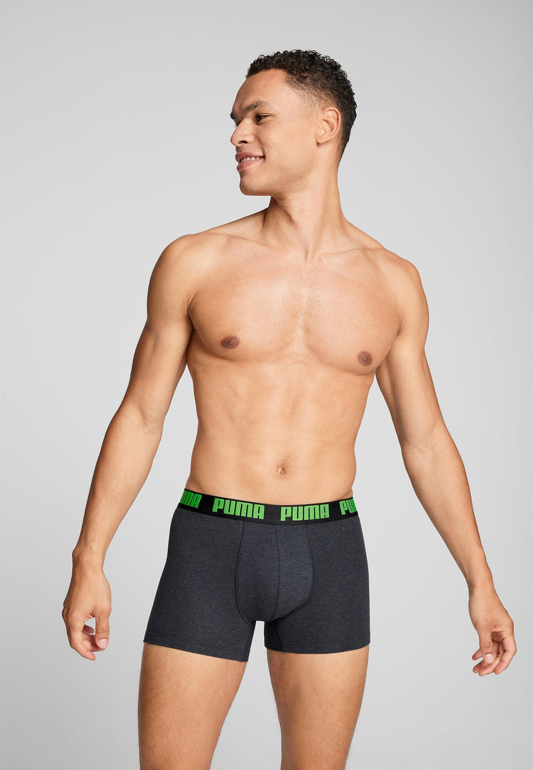 Puma - Basic Boxer 2-pack - 701226387 - 018 Black/ Green Boxershort Puma 