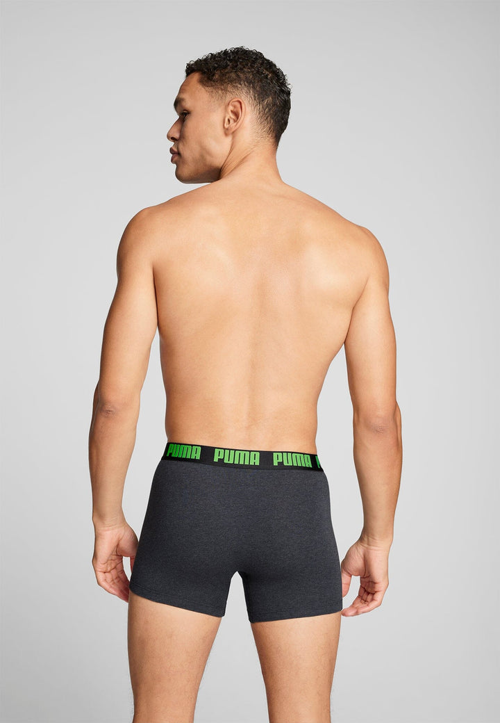 Puma - Basic Boxer 2-pack - 701226387 - 018 Black/ Green Boxershort Puma 