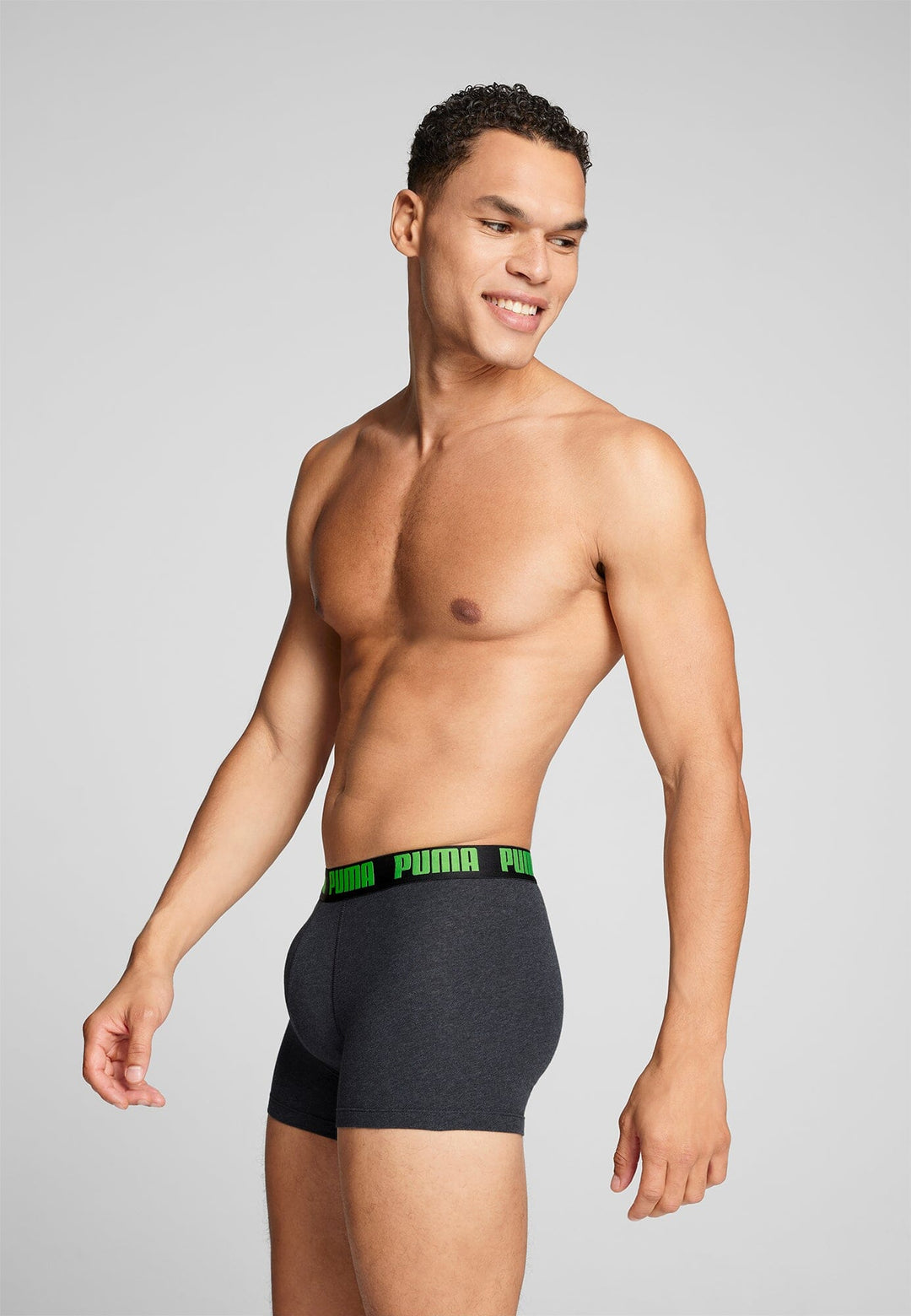 Puma - Basic Boxer 2-pack - 701226387 - 018 Black/ Green Boxershort Puma 