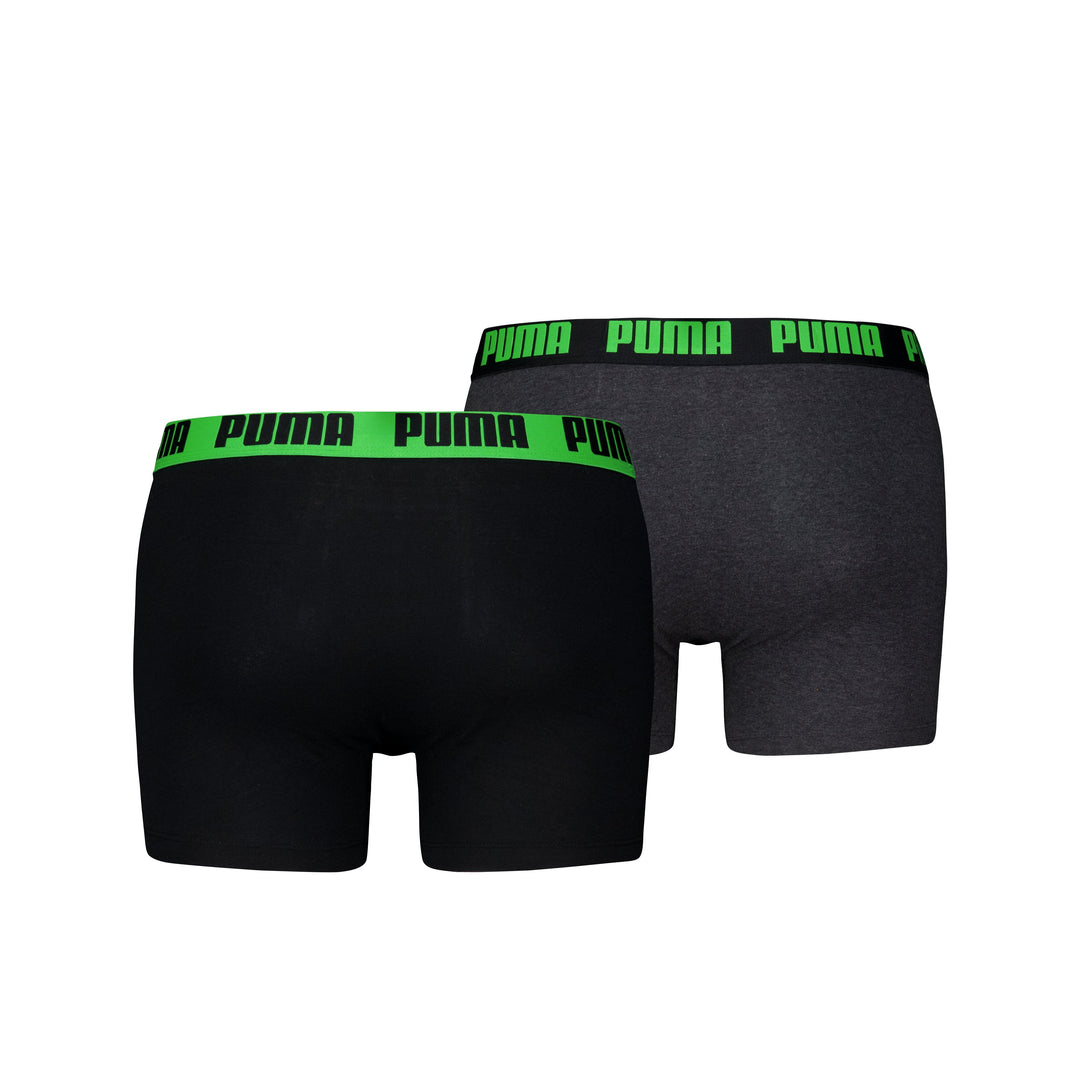 Puma - Basic Boxer 2-pack - 701226387 - 018 Black/ Green Boxershort Puma 