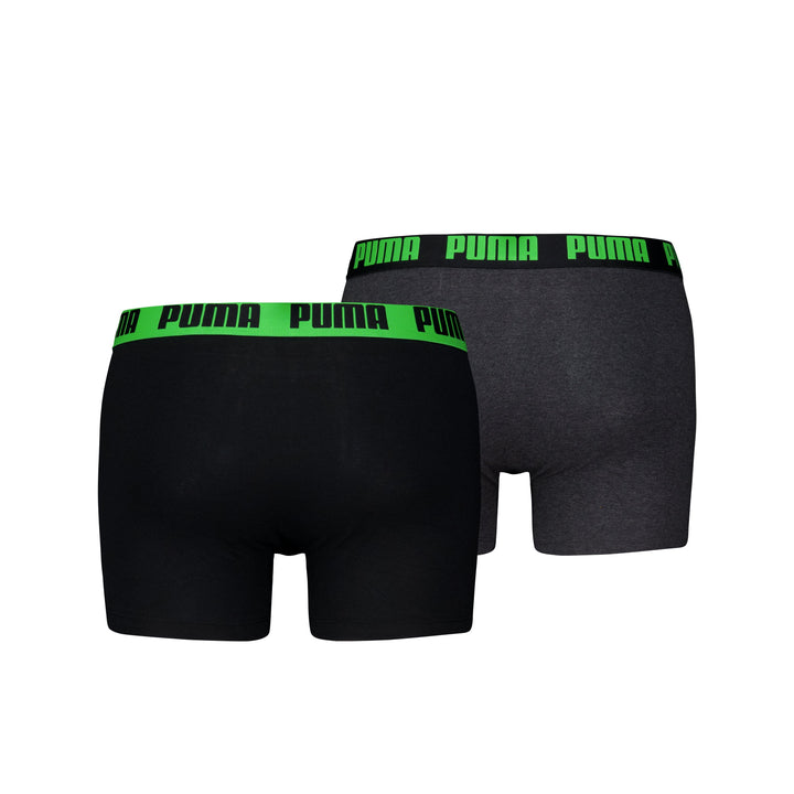 Puma - Basic Boxer 2-pack - 701226387 - 018 Black/ Green Boxershort Puma 