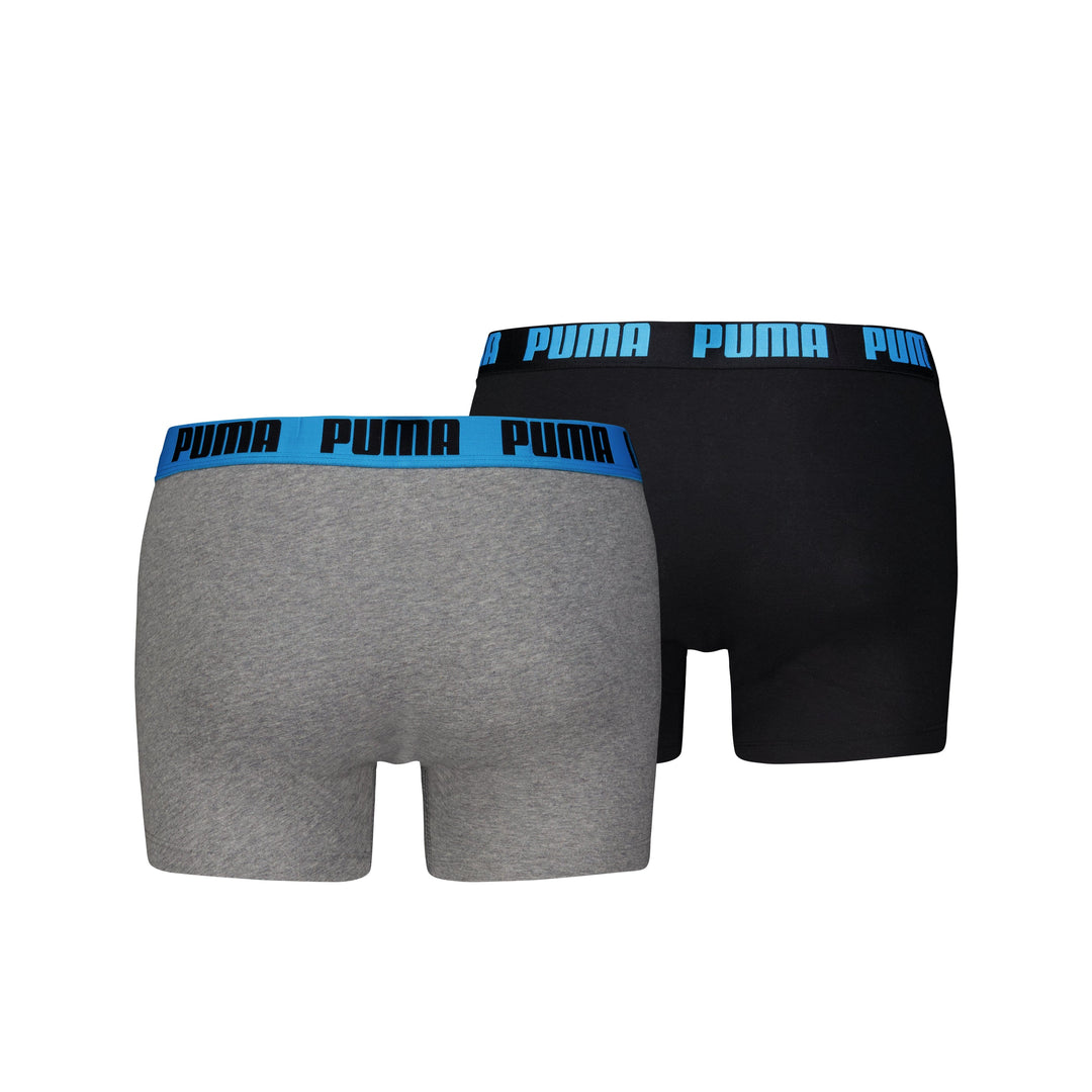 Puma - Basic Boxer 2-pack - 701226387 - 019 Grey Melange/ Speed Blue Boxershort Puma 