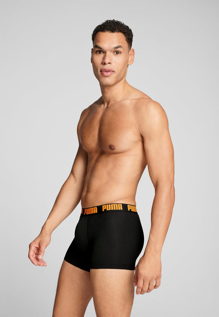 Puma - Basic Boxer 2-pack - 701226387 - 020 Black Orange Boxershort Puma 