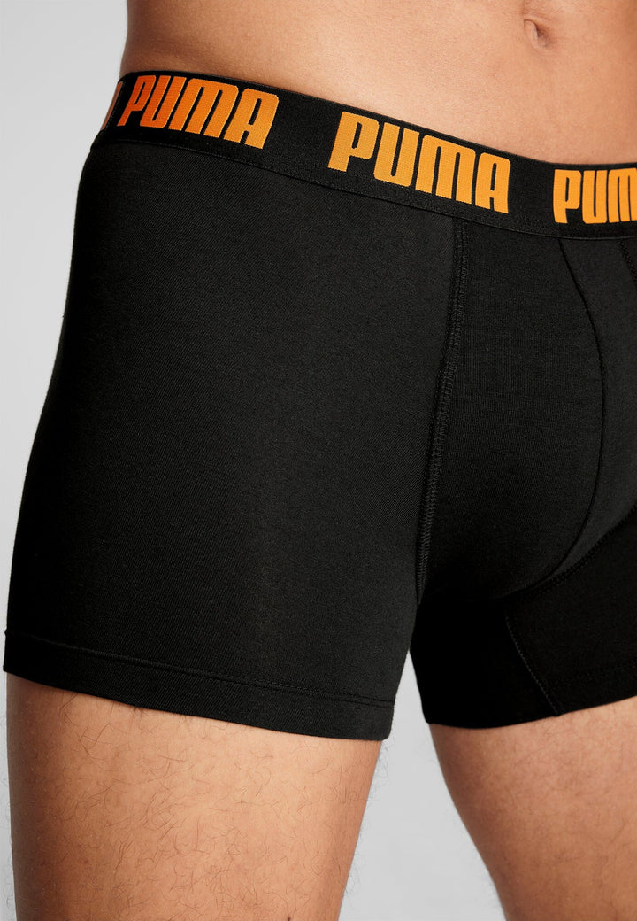 Puma - Basic Boxer 2-pack - 701226387 - 020 Black Orange Boxershort Puma 