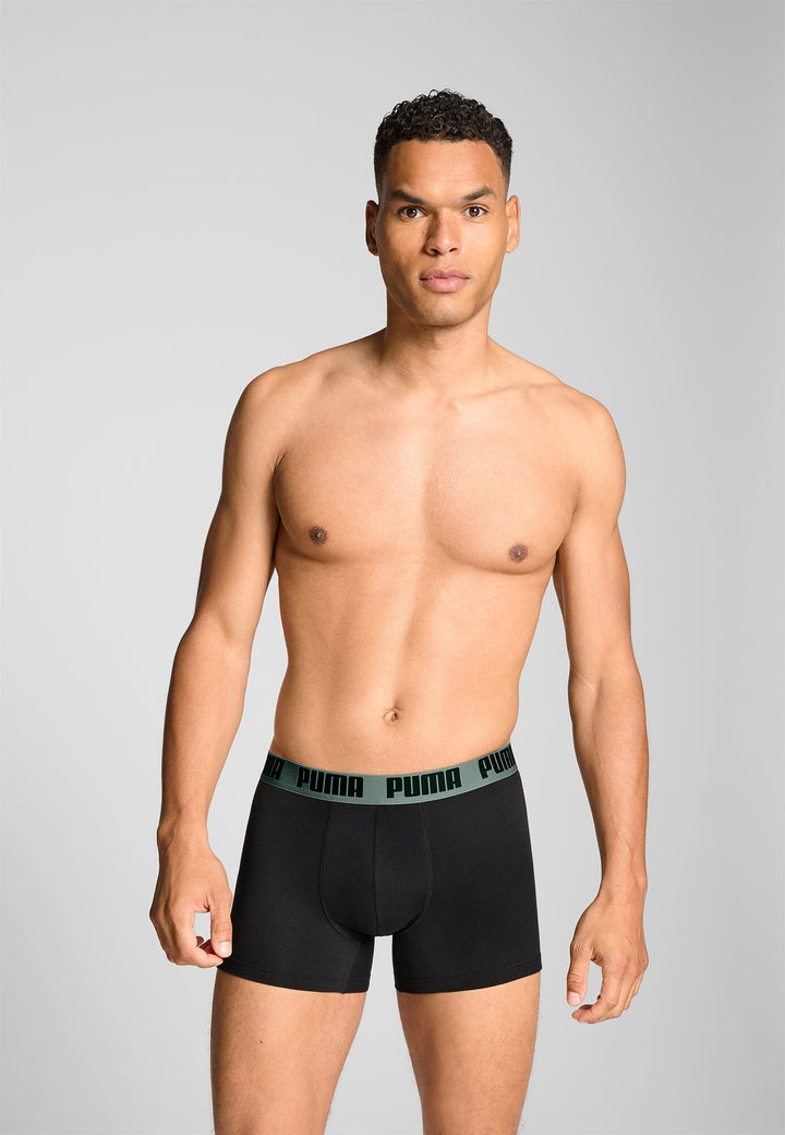 Puma - Everyday Boxer 2-pack - 701226387 - 030 Dark Sage/ Black Boxershort Puma 