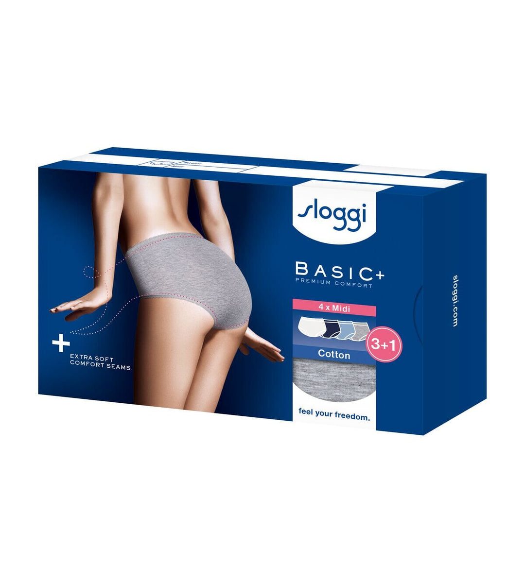 Sloggi - Basic+ Midi 4-pack - Multi-Colour V017 Slip Sloggi 