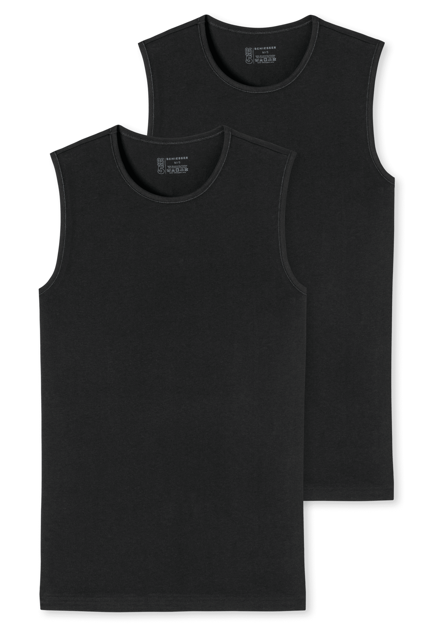 Schiesser 95/5 heren Tank Top 2-pack - zwart Into Underwear Standaard Schiesser 