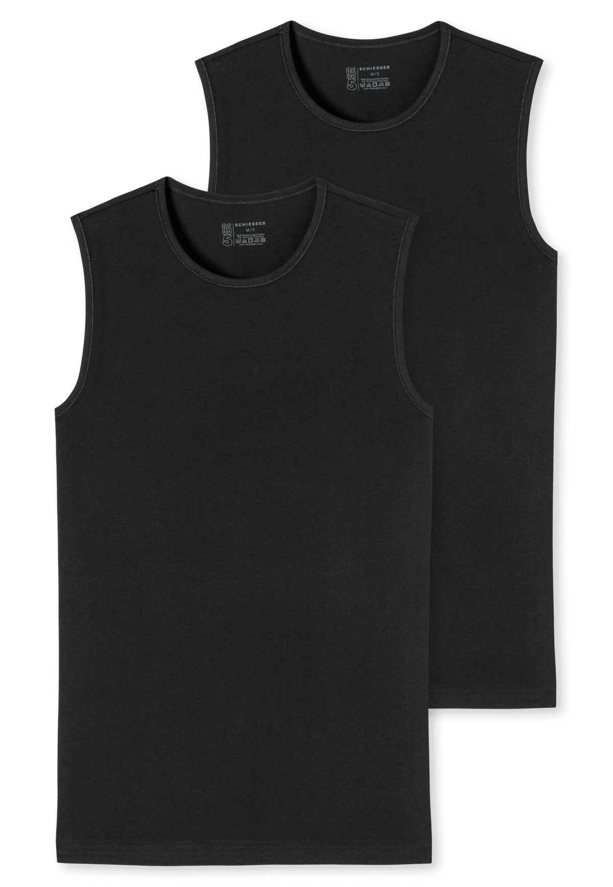 Schiesser 95/5 heren Tank Top 2-pack - zwart Into Underwear Standaard Schiesser 