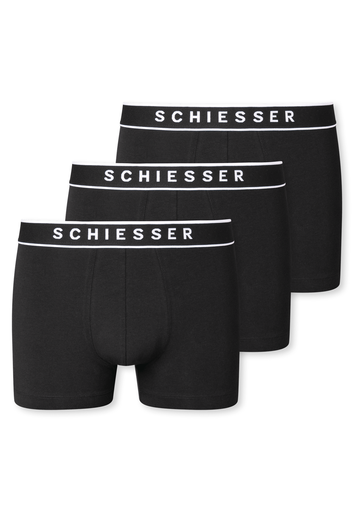 Schiesser 95/5 heren short 3-pack - zwart 173983 Into Underwear Standaard Schiesser 