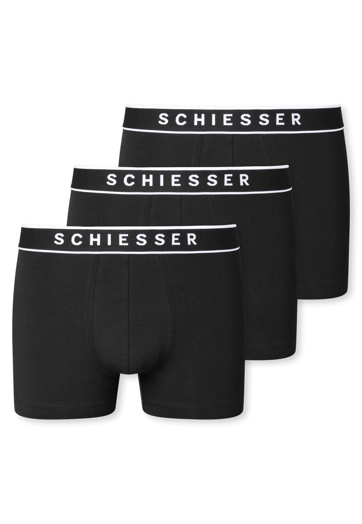 Schiesser 95/5 heren short 3-pack - zwart 173983 Into Underwear Standaard Schiesser 