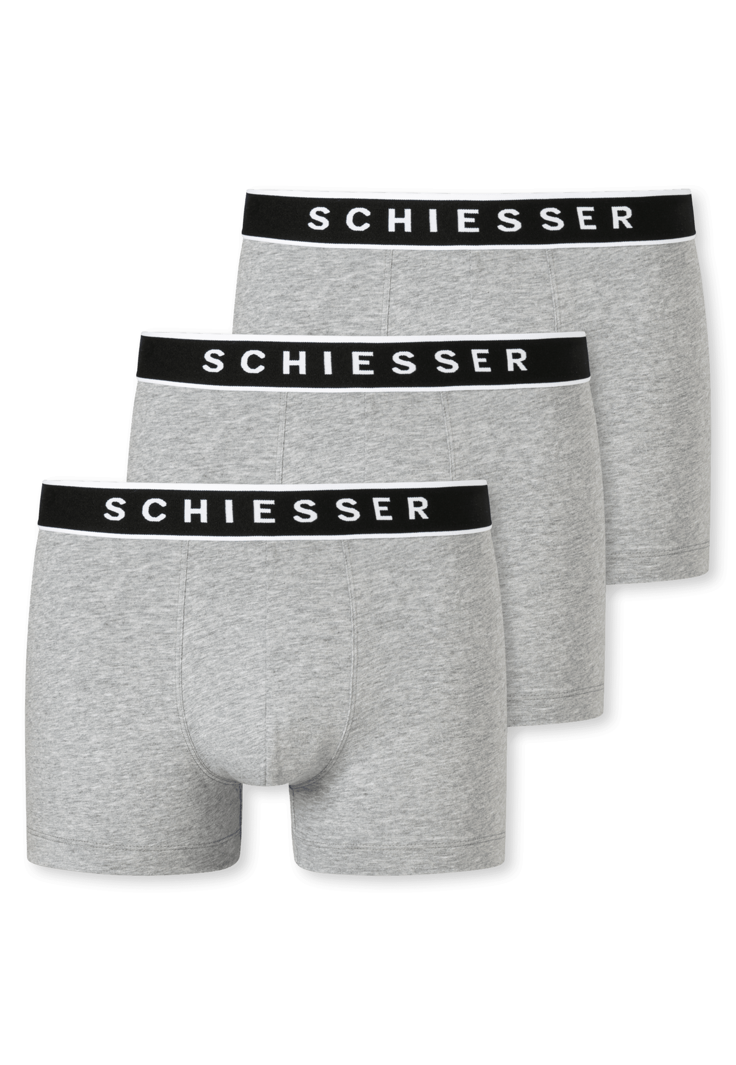 Schiesser 95/5 heren short 3-pack - grijs Into Underwear Standaard Schiesser 
