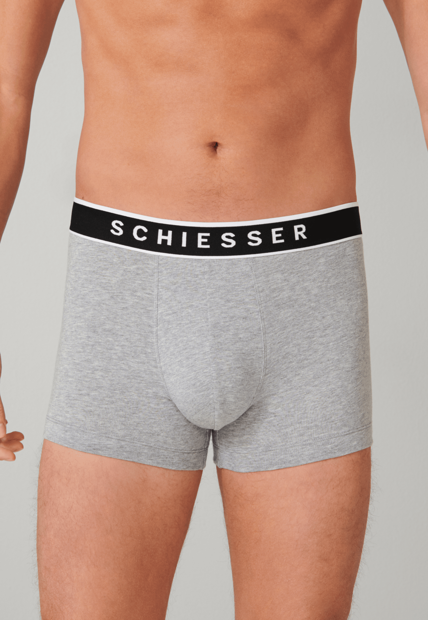 Schiesser 95/5 heren short 3-pack - grijs Into Underwear Standaard Schiesser 