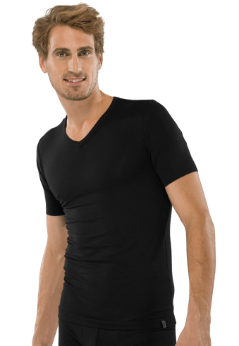Schiesser - 95/5 V-Shirt - Zwart Shirt Schiesser 