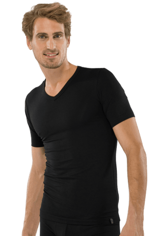 Schiesser - 95/5 V-Shirt - 2-pack - 173982 - Zwart Shirt Schiesser 