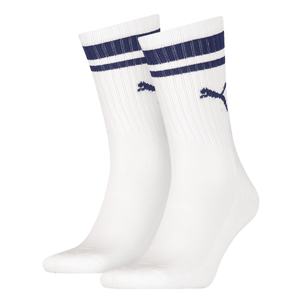 Puma - Crew Heritage Stripe 2-pack - Wit Sokken Puma 