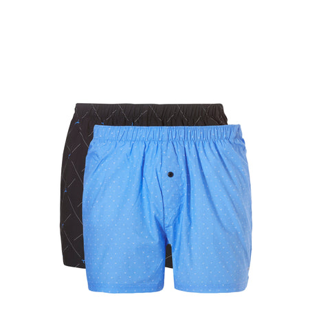 Ten Cate - 30232 - Men Woven Shorts 2-pack - Blauw/ Zwart Short Ten Cate 