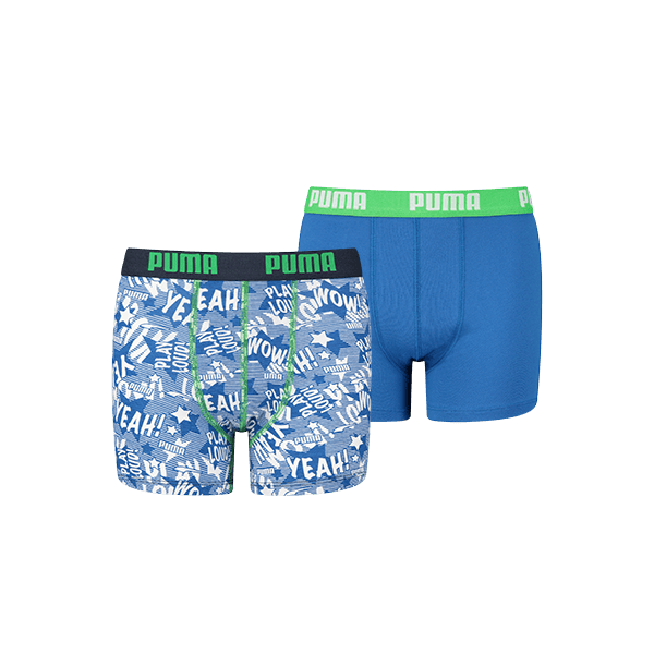 Puma - Kids Play Loud Print Boxer 2-pack - Blue Combo Boxershort Puma 