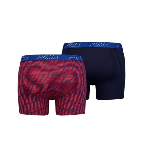 Puma - Optical Logo AOP Boxer 2-pack - Red / Blue / Black Boxershort Puma 